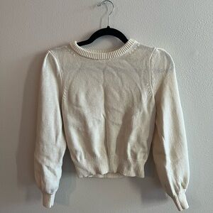 Aritzia Wilfred Cream Crew Neck Sweater Cozy Winter Cute White